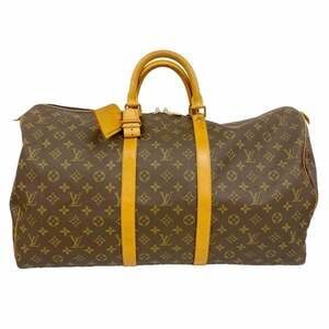 LOUIS VUITTON Brown Monogram Keepall 55 Boston Bag